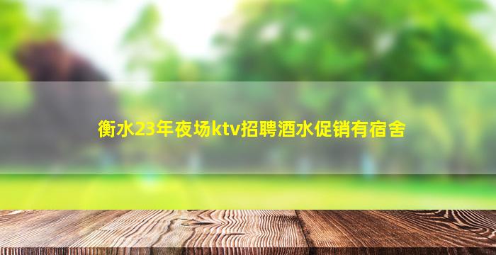 衡水23年夜场ktv招聘酒水促销有宿舍